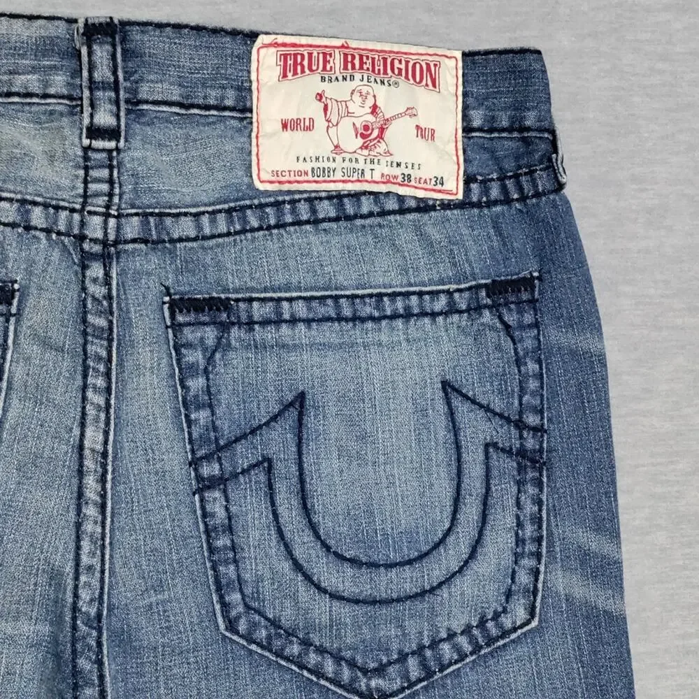 Vintage True Religion Bobby Super T Blue Denim Men’s Size 38‎ x 34 Made In USA
